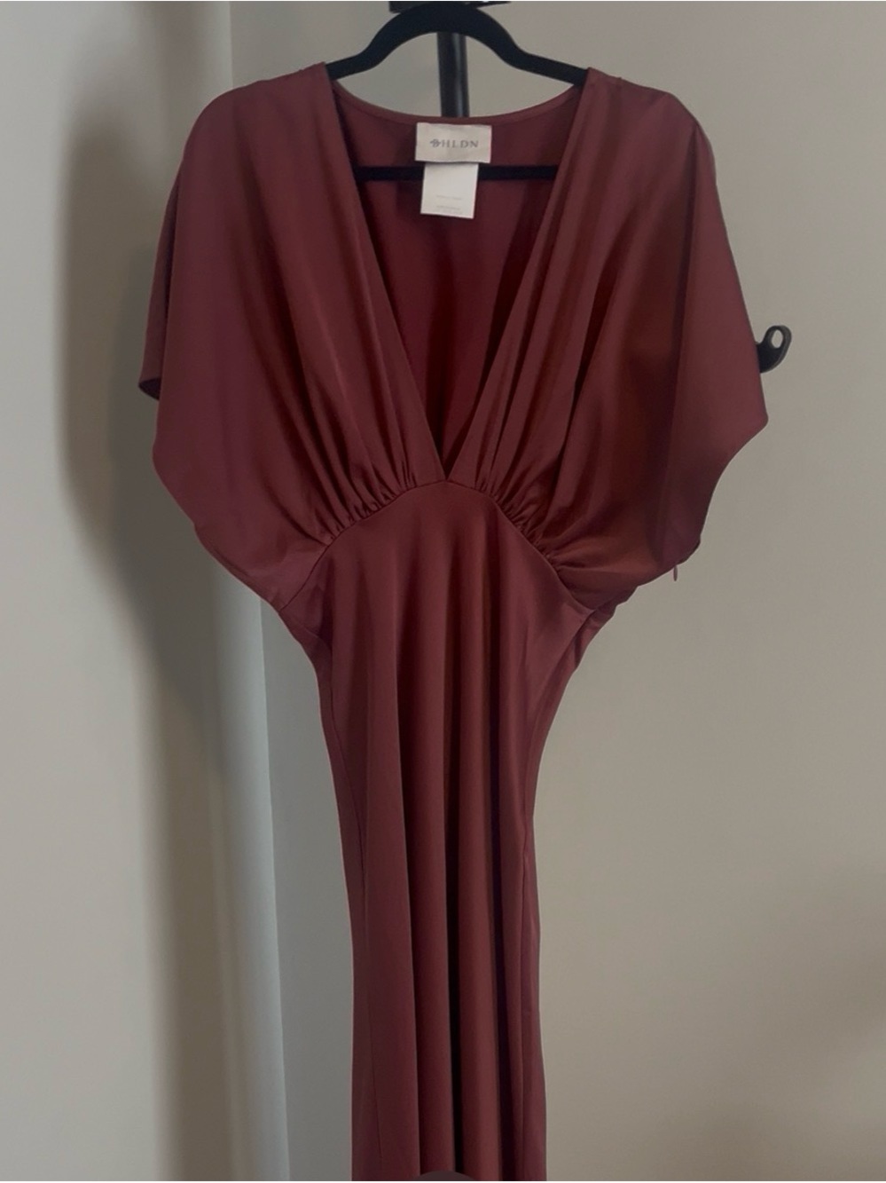 BHLDN Dark Rose Amelia V-Neck Dress - Picture 13 of 15